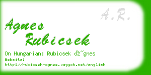 agnes rubicsek business card